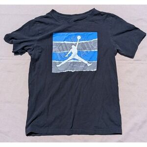 Vintage 1990's Nike Air Jordan T-shirt Tee Black Blue Size XL Youth